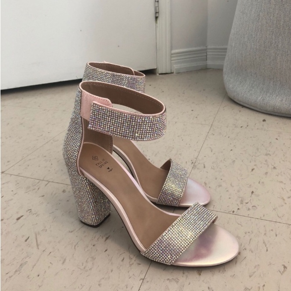 CALL IT SPRING RHINESTONE HEELS